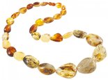 Amber beads made of stones