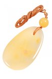 Amber oval pendant with an amber ball
