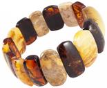 Bracelet with a combination of light and dark amber