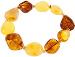Bracelet made of polished multi-colored amber stones