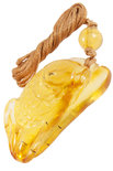 Amber carved pendant "Fish"
