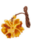 Amber pendant on a cord “Butterfly”