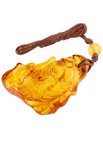 Pendant “Amber Fish” on wax thread