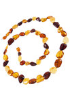 Beads made of multi-colored amber “Nicole”