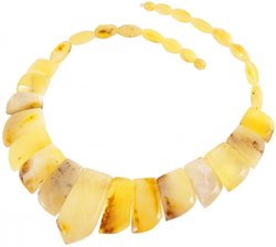 Beads made of light amber stones