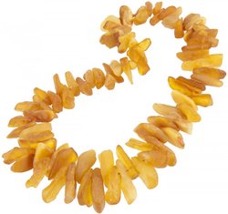 Beads made of polished light amber stones