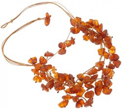 Beads made of polished amber stones