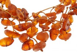 Beads made of polished amber stones