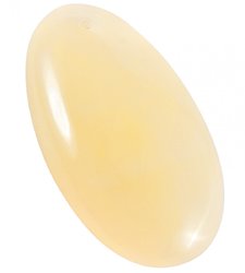 Pendant made of polished amber in pastel colors