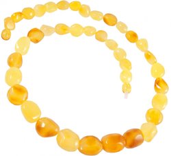 Beads made of light amber stones “Crumpled Cherry”