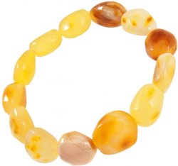 Amber bracelet made of multi-colored stones