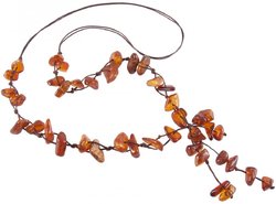 Braided beads made of polished amber stones