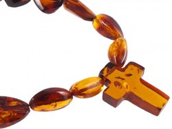 Amber beads with a cross