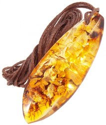 Polished amber stone pendant