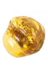 Round amber brooch
