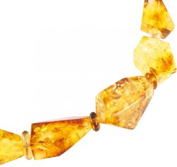 Beads made of figured light amber stones