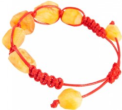 Amber amulet bracelet with red thread