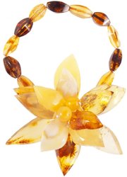 Amber bracelet with Flower pendant