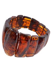 Bracelet made of figured cognac-colored amber stones