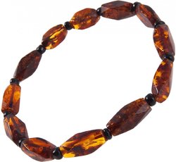 Bracelet made of dark cut amber stones