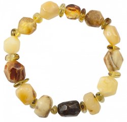 Bracelet made of multi-colored amber