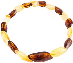 Bracelet with a combination of light and dark amber “Amber leaves”