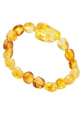 Amber bracelet with a large stone insert