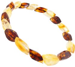 Bracelet with a combination of light and dark amber “Amber leaves”