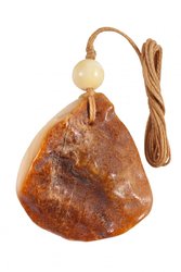 Amber pendant of natural color with different shades
