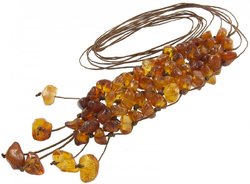 Beads-string with amber pendant