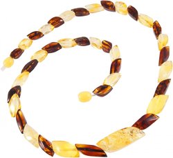 Beads with a combination of light and dark amber “Amber leaves”