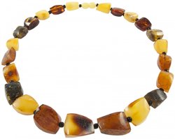 Beads made of multi-colored amber stones