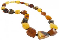 Beads made of multi-colored amber stones