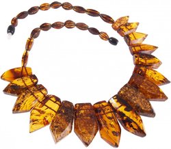 Amber beads in cognac shade “Helene”