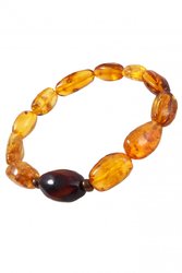 Amber bracelet “Grapes” with contrasting insert
