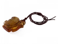Pendant-figurine “Fish” on a wax rope