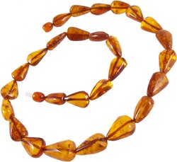 Cognac-colored drop beads
