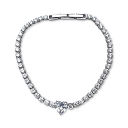 Silver Bracelet Heart with zircons