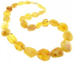 Yellow amber beads