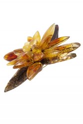 Brooch “Amber Flower” (multi-row)