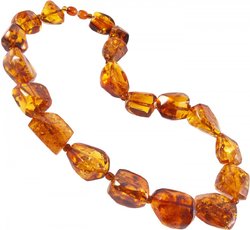 Amber beads in cognac shade “Meline”