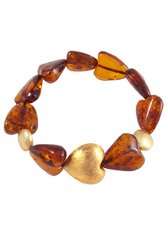 Heart bracelet with amber and decorative inserts