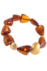 Heart bracelet with amber and decorative inserts