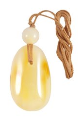 Amber stone pendant with ball