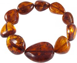 Bracelet made of large amber drop stones “Esthete”