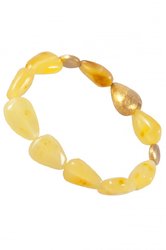 Bracelet with amber in the form of drops with decorative inserts