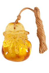 Carved amber pendant “Bag”