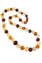 Beads made of multi-colored amber