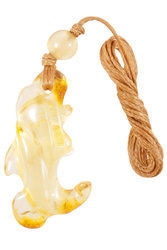 Carved amber pendant “Dolphin”
