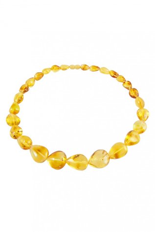 Beads made of light translucent amber “Katrin”